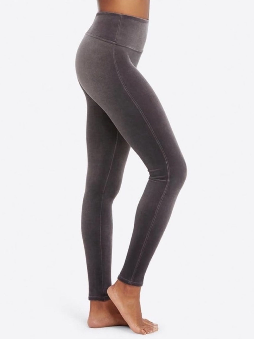 Spanx Gray Velvet Leggings Size Medium